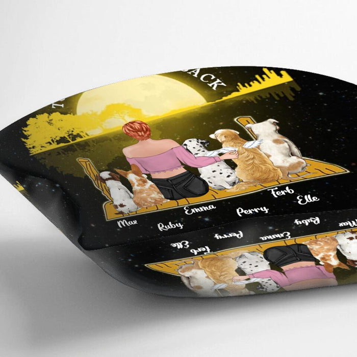 Personalized Girl & Pet Moon Light Pillow Cover - Gift Idea For Pet Lover with up 5 Pets - I Love You To The Moon and Back