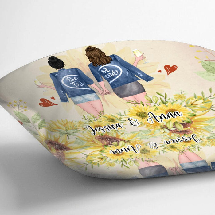 Personalized Friends Pillow Cover - Up to 4 Besties - Gift Idea For Best Friends - Best Friends Forever