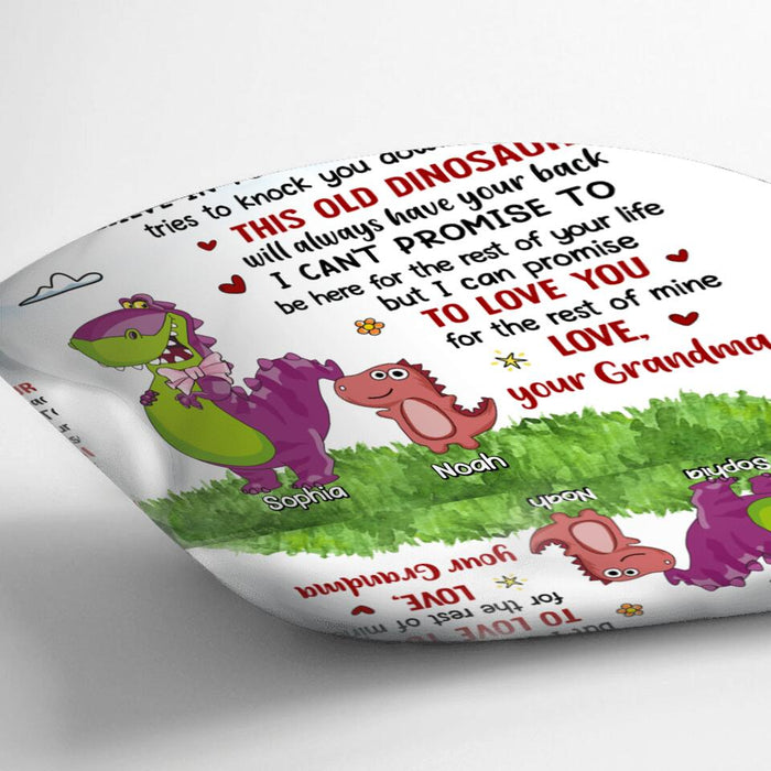 Personalized To My Grandson Dinosaur Pillow Cover/Fleece Blanket/Quilt - Gift Idea For Grandkid From Grandma - Never Forget That I Love You