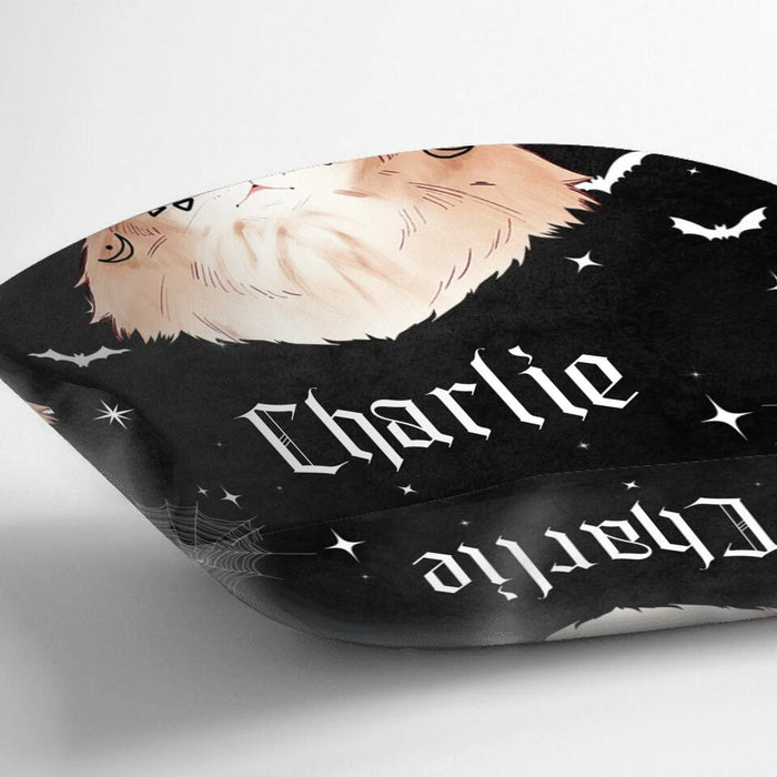Personalized Cat Pillow Cover - Halloween Gift Idea For Cat Lovers
