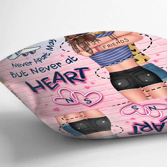 Personalized Friend Pillow Cover - Gift Idea For Long Distance Best Friends - I Miss You