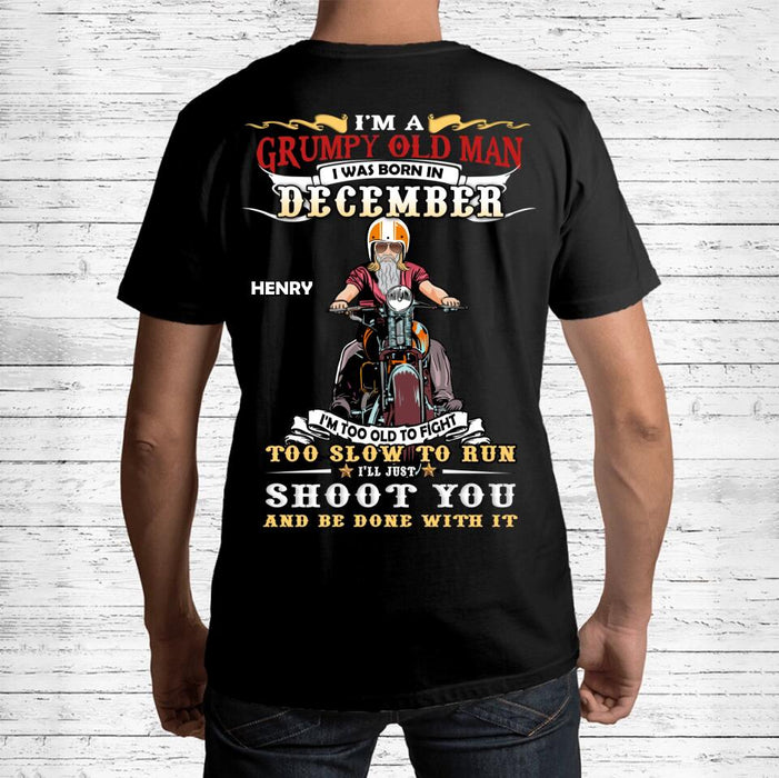 Personalized Biker Man T-Shirt - Gift Idea For Biker Lovers - I'm A Grumpy Old Man
