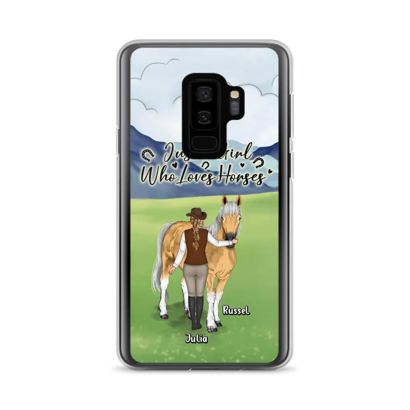 Custom Personalized Horse Girl Phone Case - Gift Idea For Horse Lovers/Horse Owners - Just A Girl Who Loves Horses - Case For iPhone & Samsung