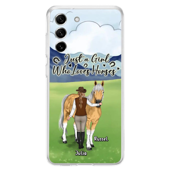 Custom Personalized Horse Girl Phone Case - Gift Idea For Horse Lovers/Horse Owners - Just A Girl Who Loves Horses - Case For iPhone & Samsung