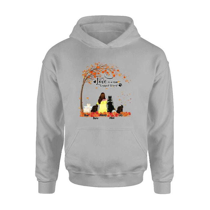 Personalized Dog Mom Autumn T-shirt/Hoodie/Sweater/Long Sleeves - Gift for Dog Mom - Up to 4 Dogs