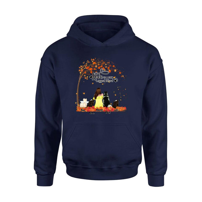 Personalized Dog Mom Autumn T-shirt/Hoodie/Sweater/Long Sleeves - Gift for Dog Mom - Up to 4 Dogs