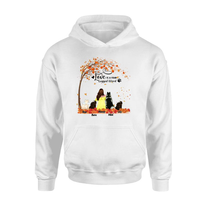 Personalized Dog Mom Autumn T-shirt/Hoodie/Sweater/Long Sleeves - Gift for Dog Mom - Up to 4 Dogs