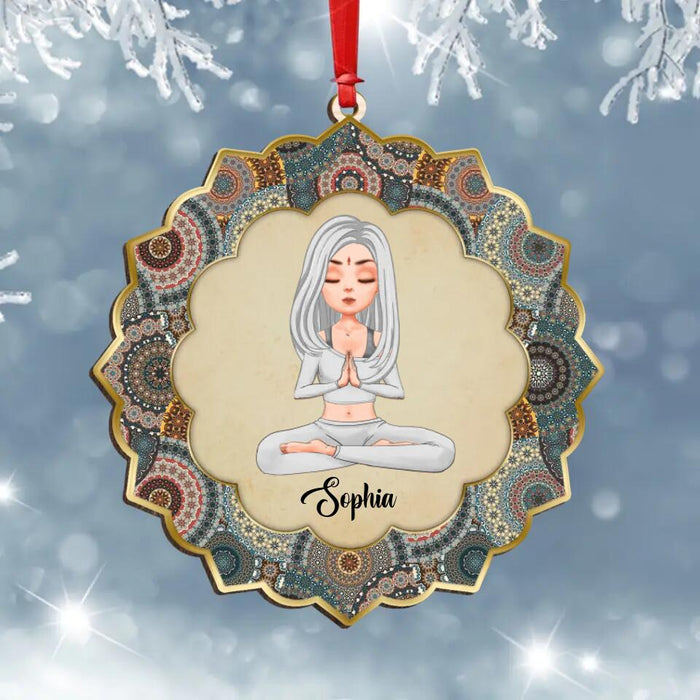 Personalized Yoga Girl Wooden Ornament - Christmas/Birthday Gift Idea for Yoga Lovers