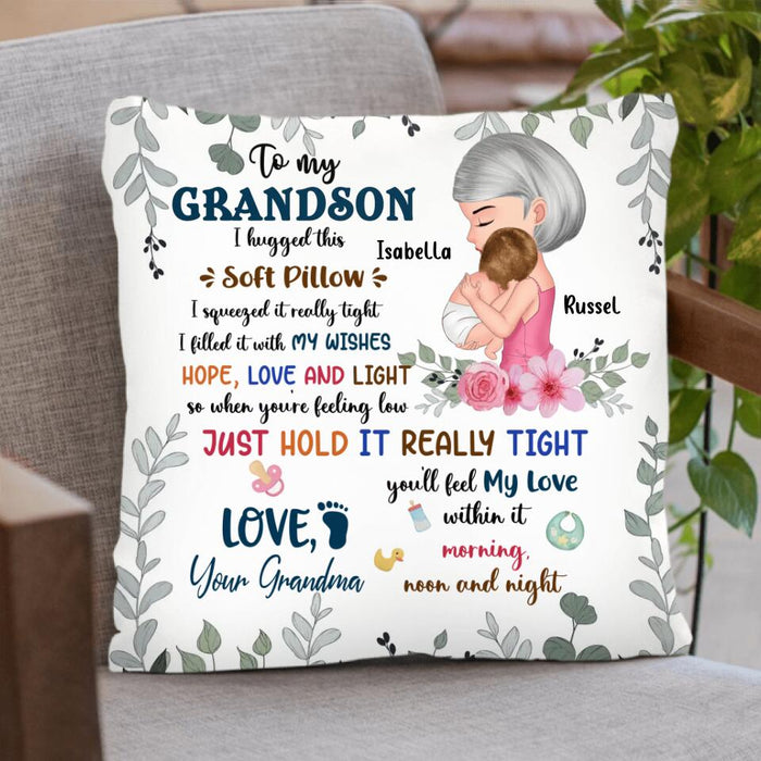 Personalized To My Grandson Fleece Throw Blanket/Quilt/Pillow Cover - Gift Idea For Newborn Grandson/Granddaughter -To My Grandson