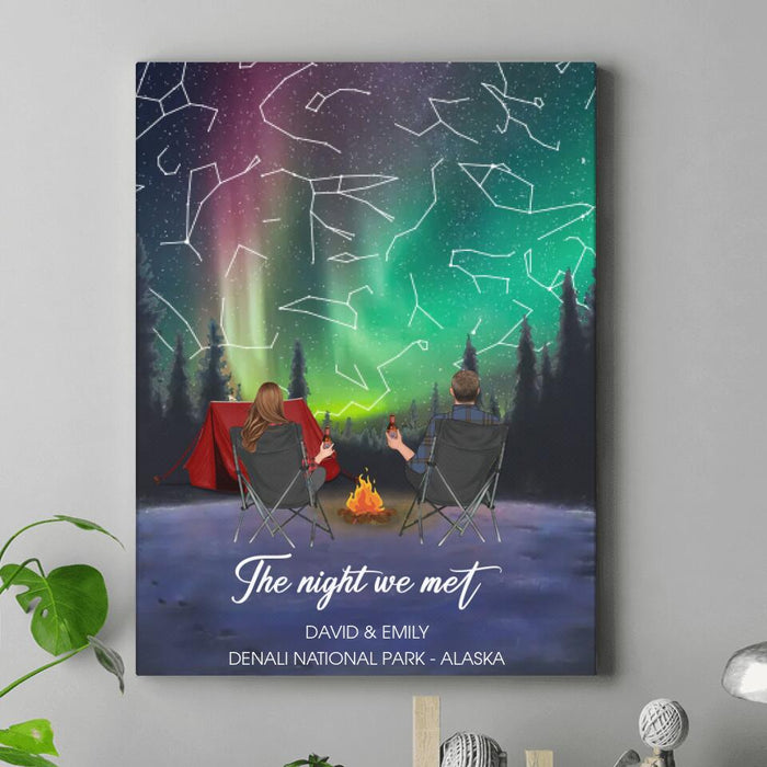 Personalized Camping Couple Canvas - Anniversary Gift for Couple - The Night we Met