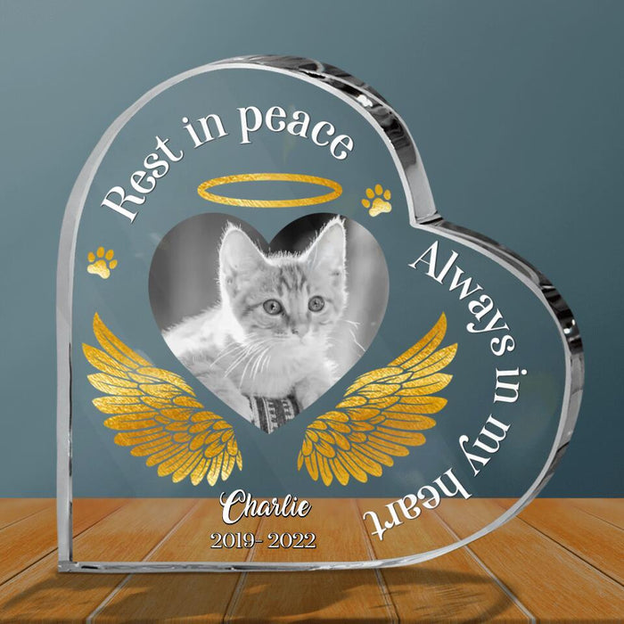 Personalized Memorial Pet Photo Acrylic Plaque - Memorial Gift Idea Dog/Cat Lover - Rest In Peace Always In My Heart