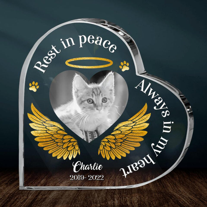 Personalized Memorial Pet Photo Acrylic Plaque - Memorial Gift Idea Dog/Cat Lover - Rest In Peace Always In My Heart