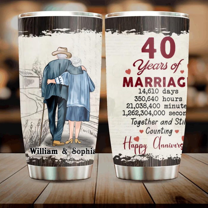 Personalized Couple Anniversary Tumbler - Gifts Idea For Wedding Anniversary - Together And Still Counting