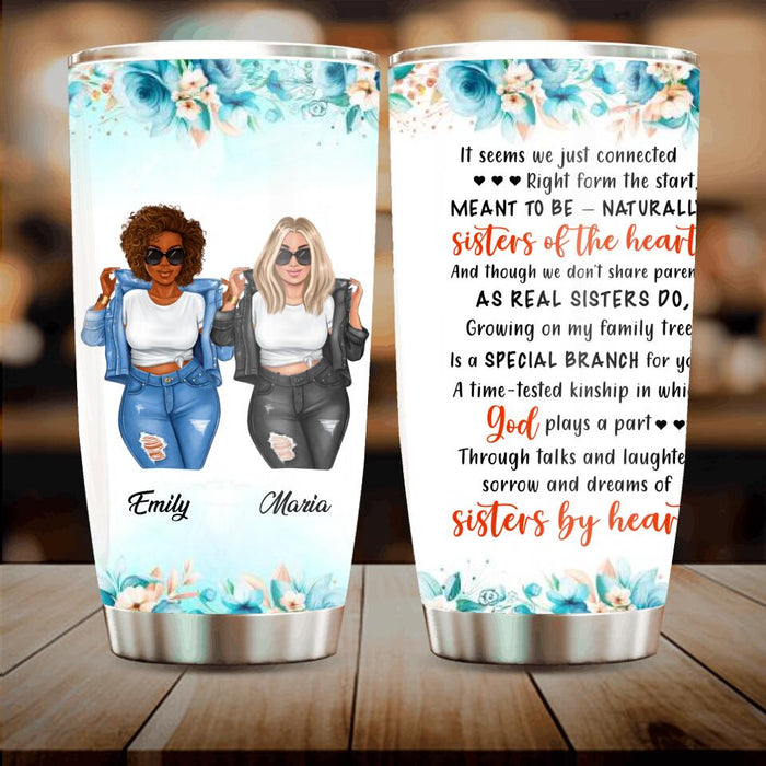 Personalized Friends Tumbler - Gift Idea For Besties/Friends - Sisters By Heart