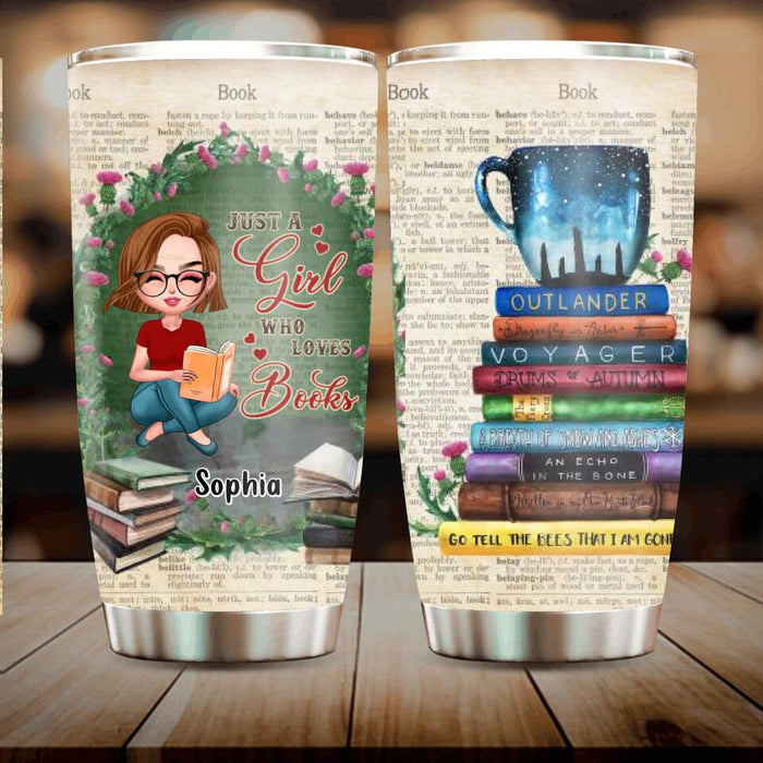 Personalized Book Girl Tumbler - Gift For Book Lovers - Just A Girl Who Loves Books