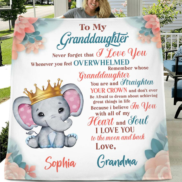 Personalized To My Granddaughter Fleece Throw Blanket/Quilt - Gift Idea For Granddaughter/Grandson From Grandma - Never Forget That I Love You