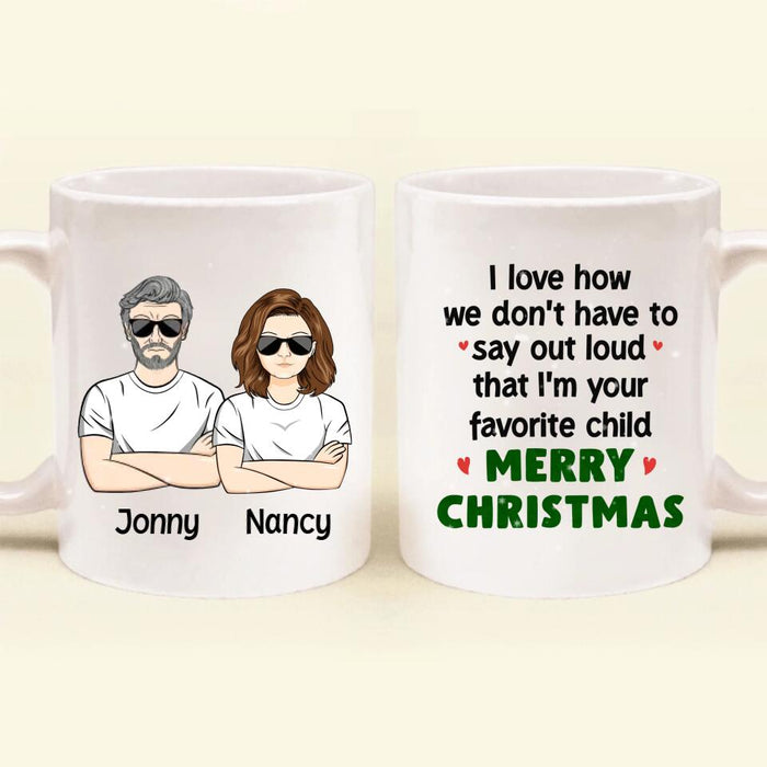 Personalized Family Mug - Mom/Dad With A Child - Gift Idea For Family - Merry Christmas