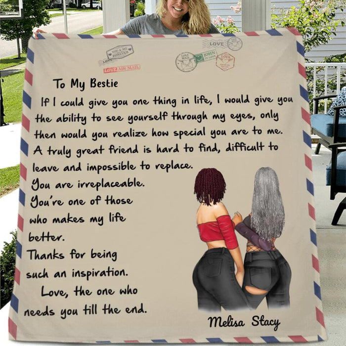 Personalized Handwritten Letter Fleece Throw Blanket/Quilt - Best Christmas Gift Ideas For Friends - To My Besties Love Letter