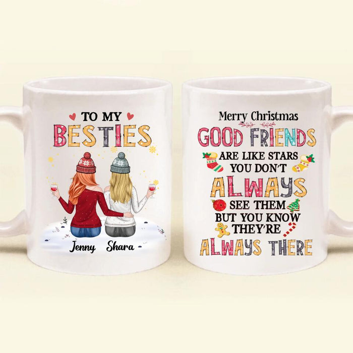 Personalized Besties Mug - Christmas Gift Idea for Friends/Besties/Sisters - Merry Christmas