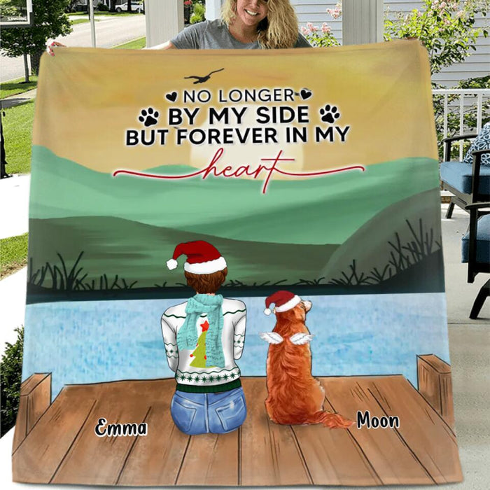 Personalized Pet Mom/Dad Quilt/Fleece Throw Blanket - Gift Idea For Dog/Cat Lovers - Up to 4 Pets - No Longer By My Side But Forever In My Heart
