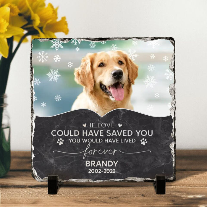 Personalized Memorial Pet Photo Square Lithograph - Memorial Gift Idea For Dog/Cat/Horse Owners - If Love Could Have Saved You You Would Have Lived Forever