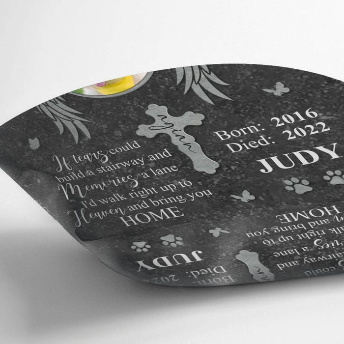 Personalized Memorial Photo Pillow Cover - Memorial Gift Idea For Pet Lover - If Tears Could Build A Stairway