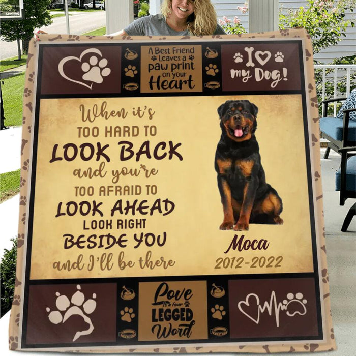 Personalized Memorial Fleece Throw Blanket/Quilt - Upload Dog Photo - Gift Idea For Dog Lover - I'll Be There