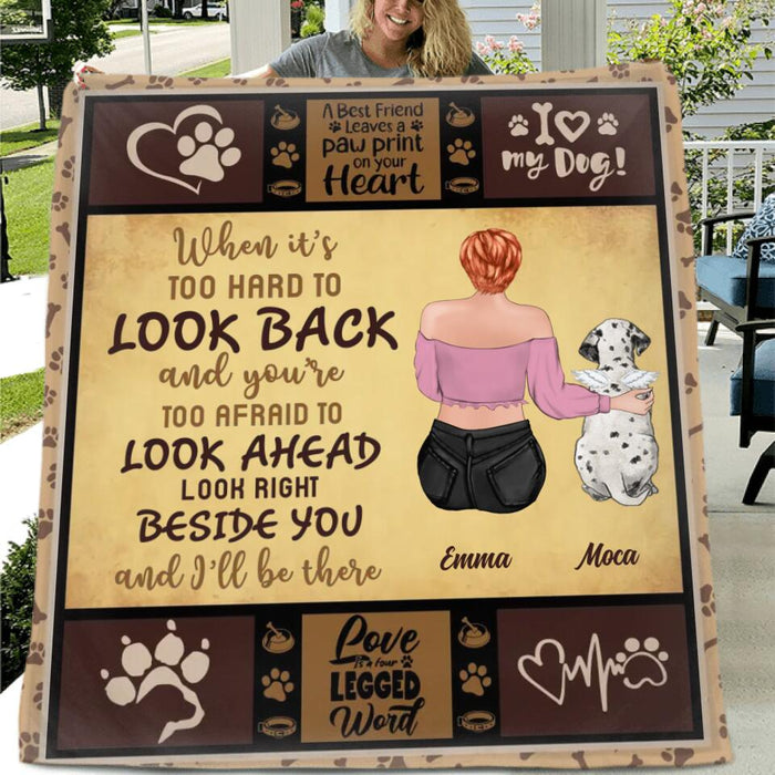 Personalized Dog Mom Fleece Throw Blanket/Quilt - Gift Idea For Dog Owner - I'll Be There