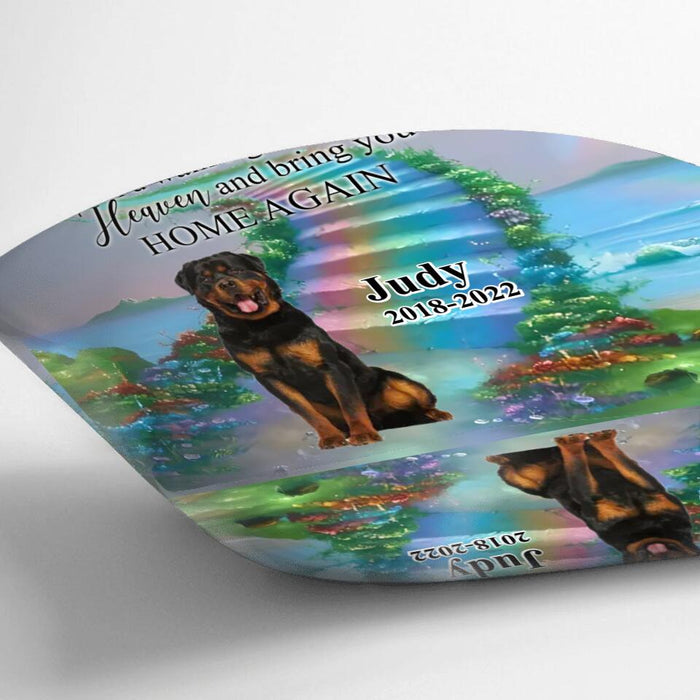 Personalized Cat Dog In Heaven Pillow Cover - Memorial Gift Idea For Pet Lover - If Tears Could Build A Stairway