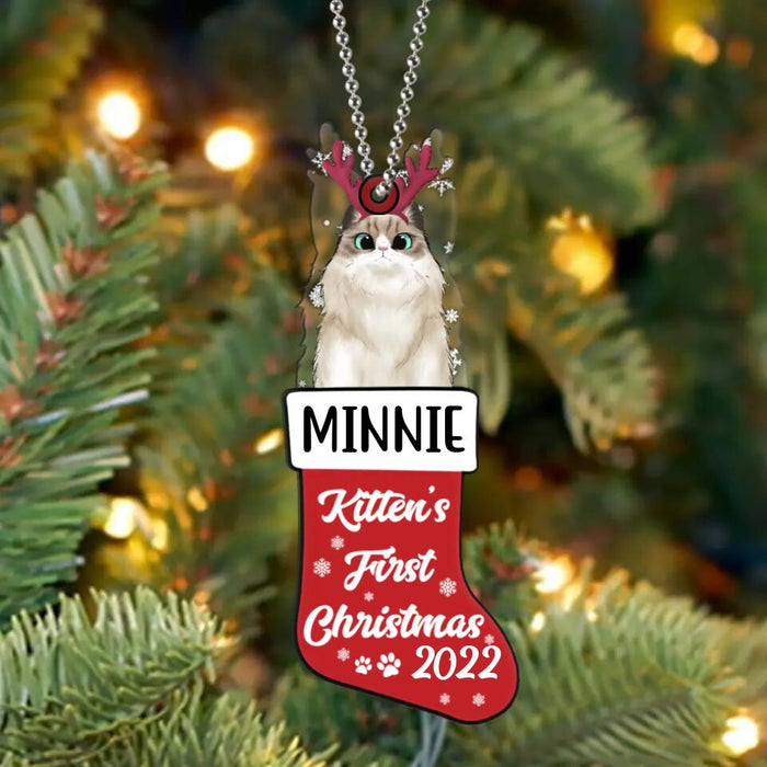 Personalized Cat Ornament - Christmas Gift Idea For Pet Owners - Kitten's First Christmas