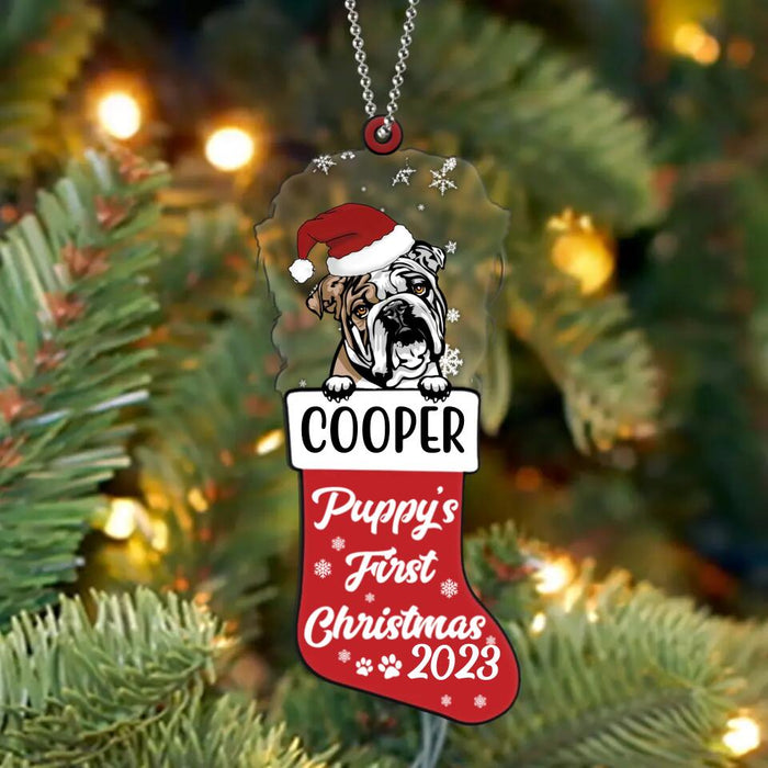 Personalized Dog Ornament - Christmas Gift Idea For Pet Owners - Puppy's First Christmas