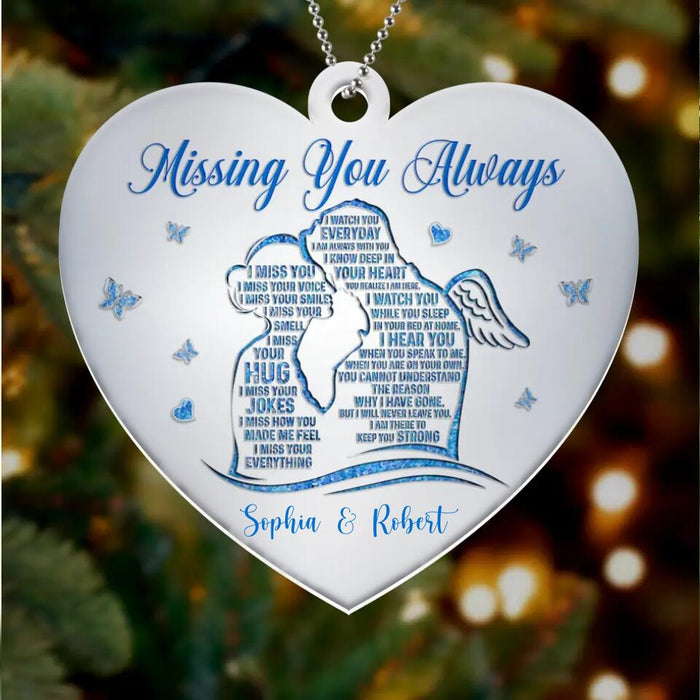 Personalized Couple Ornament - Memorial Gift For Couple - I Miss Your Everything