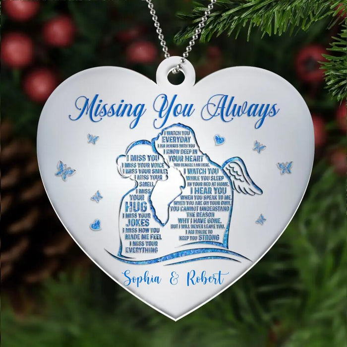 Personalized Couple Ornament - Memorial Gift For Couple - I Miss Your Everything