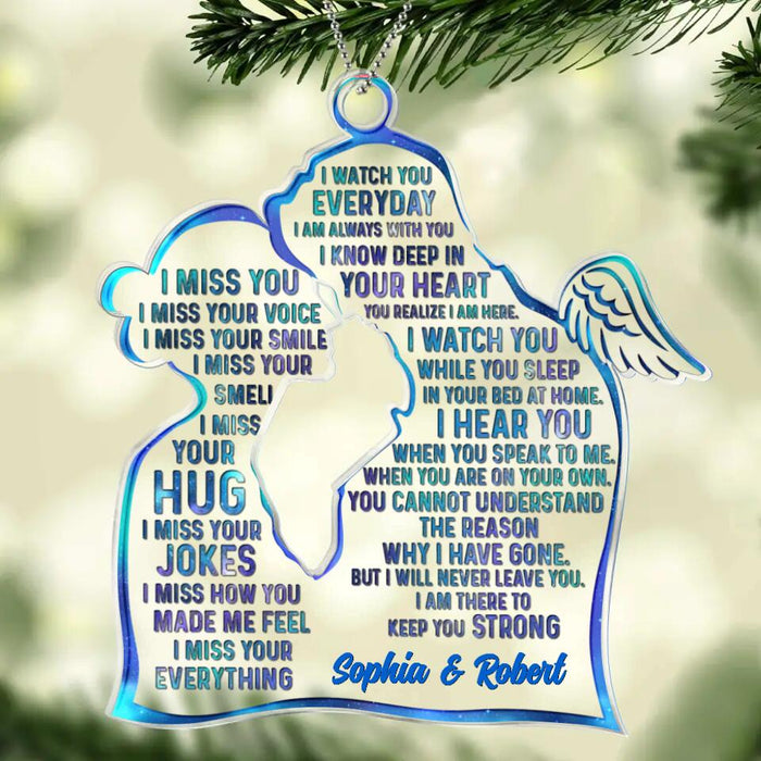 Personalized Couple Acrylic Ornament - Memorial Gift Idea For Loss Of Husband - I Miss You