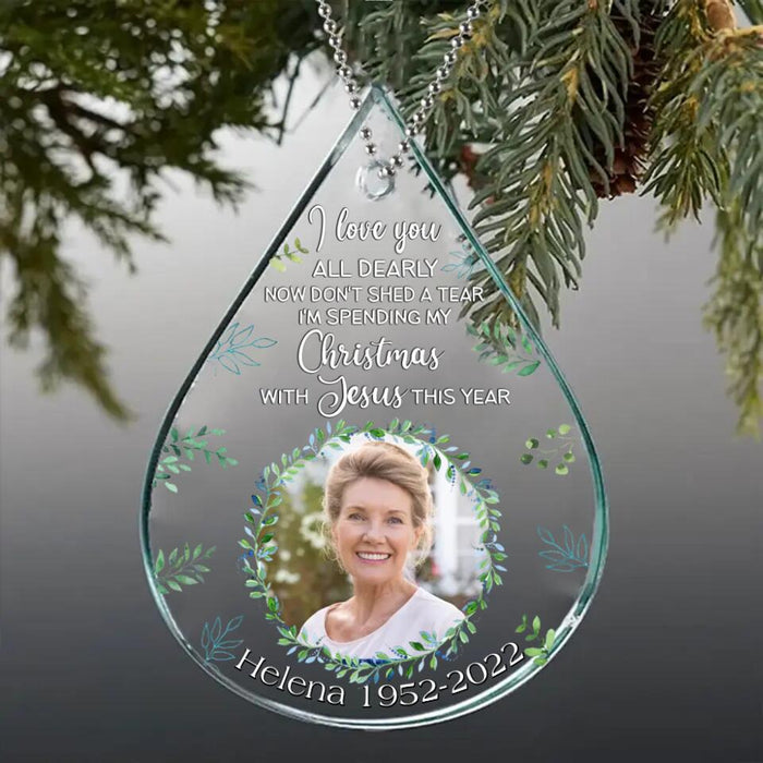 Personalized Memorial Photo Acrylic Ornament - Memorial Gift Idea For Christmas - I Love You