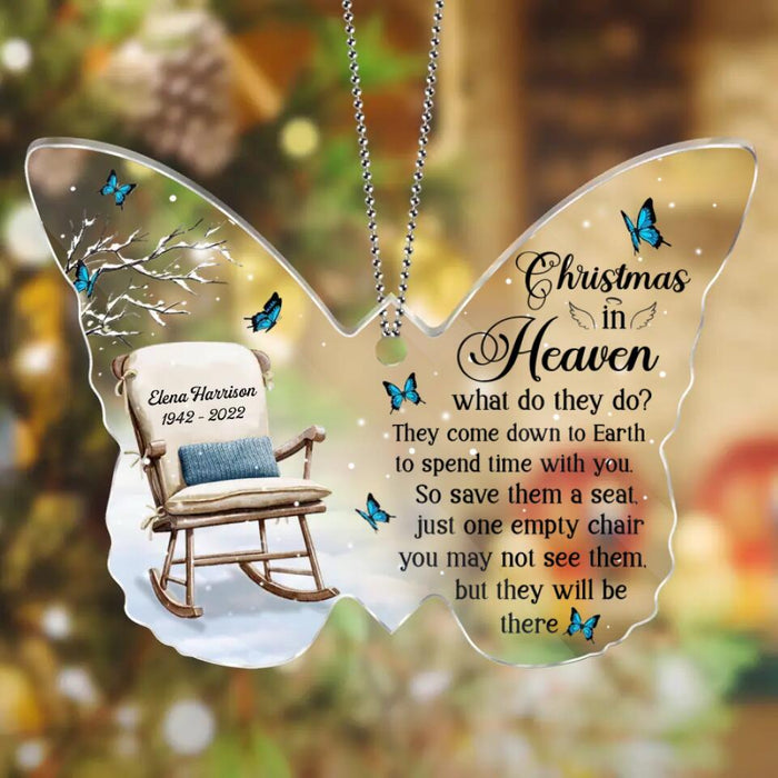 Personalized Memorial Christmas Acrylic Ornament - Memorial Gift Idea - Christmas In Heaven