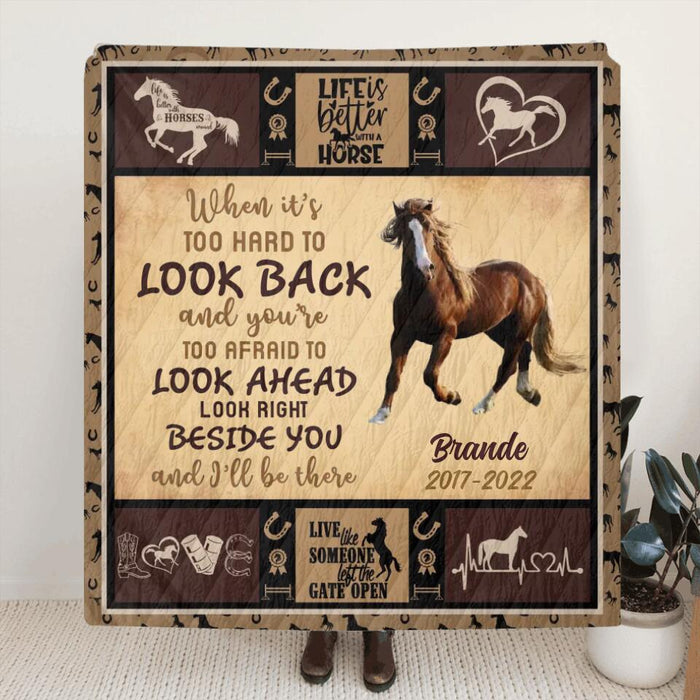 Personalized Upload Horse Photo Fleece Throw Blanket/Quilt - Gift Idea For Horse Lover - I'll Be There