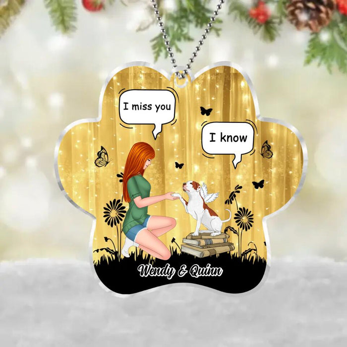 Personalized Dog Mom Paw Acrylic Ornament - Christmas Gift Idea for Dog Lovers