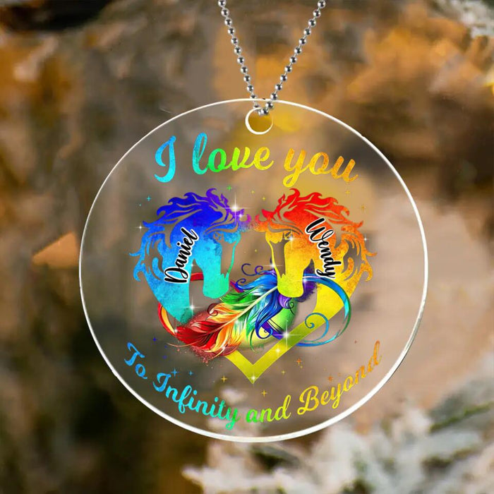 Personalized Couple Acrylic Ornament - Christmas Gift Idea For Couple - I Love You To Infinity And Beyond