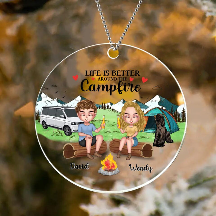 Personalized Camping Couple Acrylic Ornament - Christmas Gift Idea For Couple/Camping Lovers - Life Is Better Around The Campfire