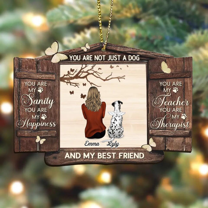 Personalized Memorial Dog Mom/Dog Dad Wooden Ornament - Up to 4 Dogs - Memorial Gift For Dog Lover - You Are Not Just A Dog