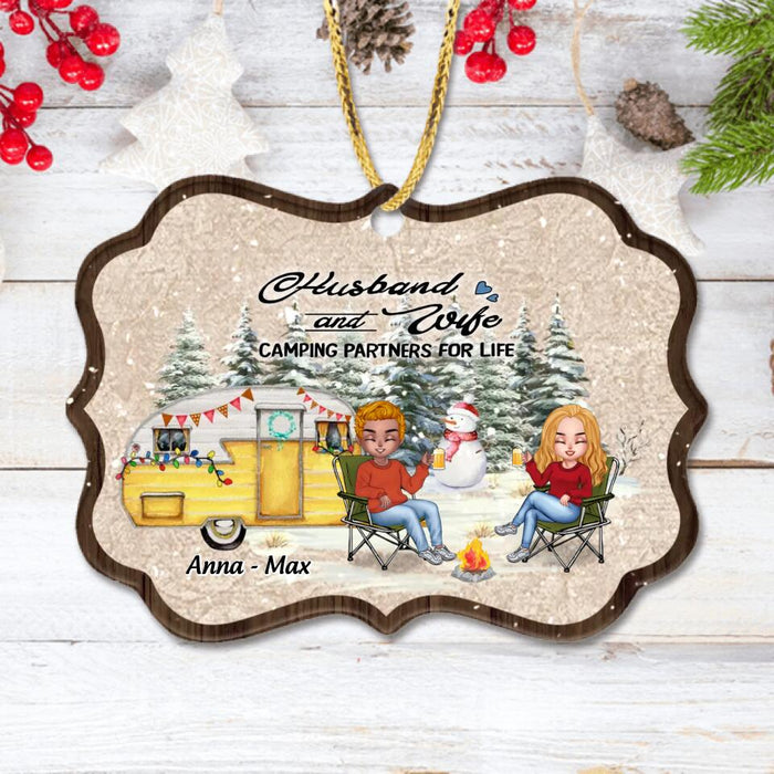 Personalized Couple Camping Circle Wooden Ornament - Christmas Gift Idea For Couple/Camping Lover - Annoying Each Other For 20 Years And Still Going Strong
