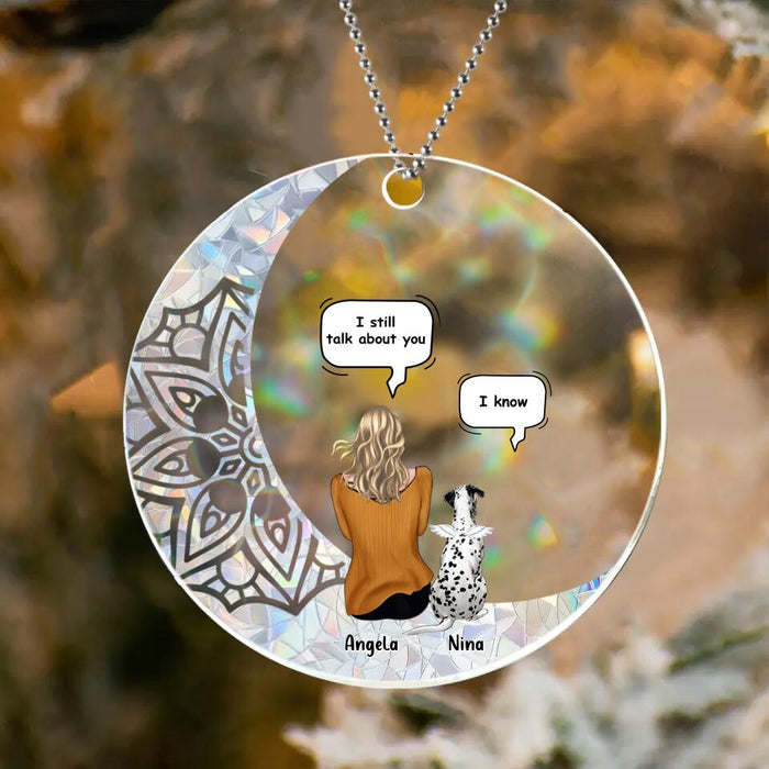 Personalized Mandala Memorial Pet Acrylic Ornament - Up to 4 Pets - Best Gift For Dog/Cat Lover - I Love You To The Moon & Back