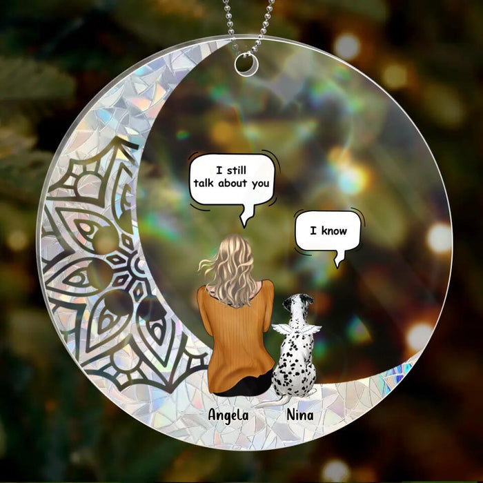 Personalized Mandala Memorial Pet Acrylic Ornament - Up to 4 Pets - Best Gift For Dog/Cat Lover - I Love You To The Moon & Back