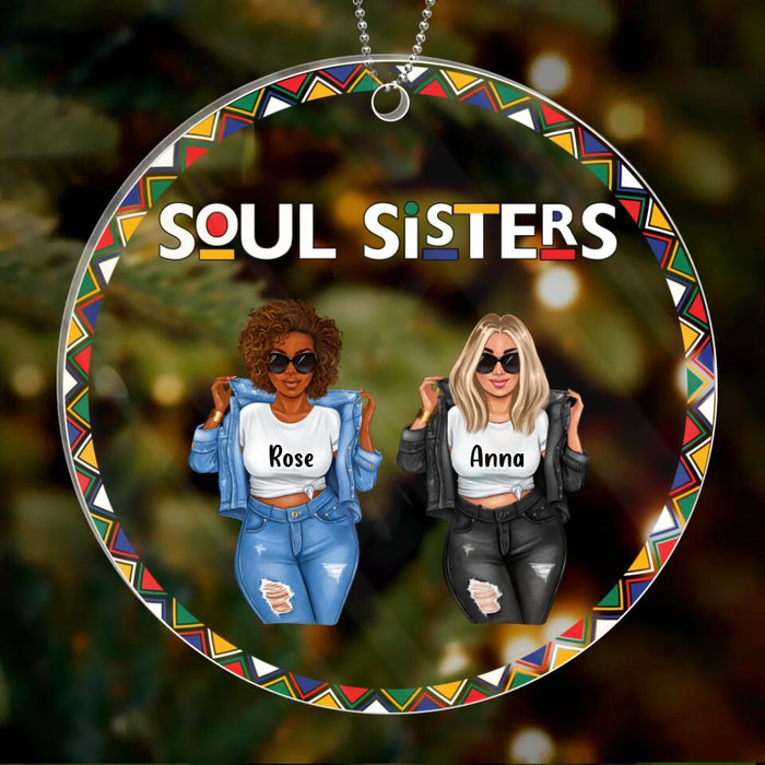 Personalized Best Sisters/Friends Circle Acrylic Ornament - Gift Idea For Sisters/Besties - Up to 5 People - Soul Sisters