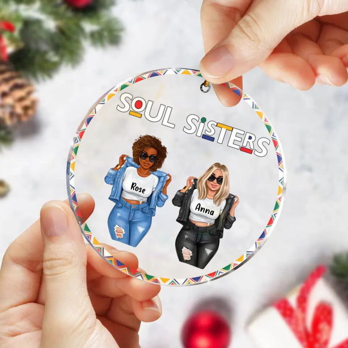 Personalized Best Sisters/Friends Circle Acrylic Ornament - Gift Idea For Sisters/Besties - Up to 5 People - Soul Sisters