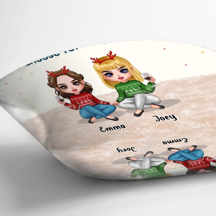 Personalized Best Friends/Sisters Pillow Cover - Gift Idea For Sisters/Besties - Up to 4 Girls - Best Friends Are The Sisters We Choose For Ourselves