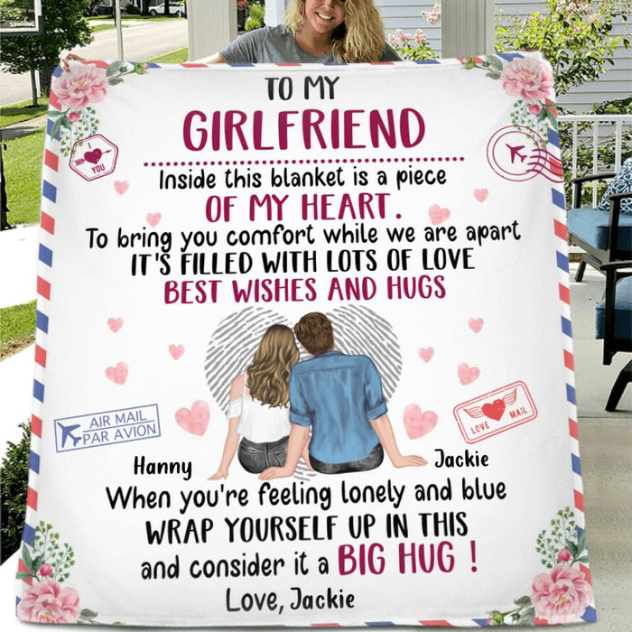 Personalized To My Girlfriend/Wife Fleece Throw Blanket/Quilt - Gift Idea For Wife/Girlfriend - Inside This Blanket Is A Piece Of My Heart