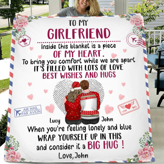 Personalized To My Girlfriend/Wife Fleece Throw Blanket/Quilt - Gift Idea For Wife/Girlfriend - Inside This Blanket Is A Piece Of My Heart