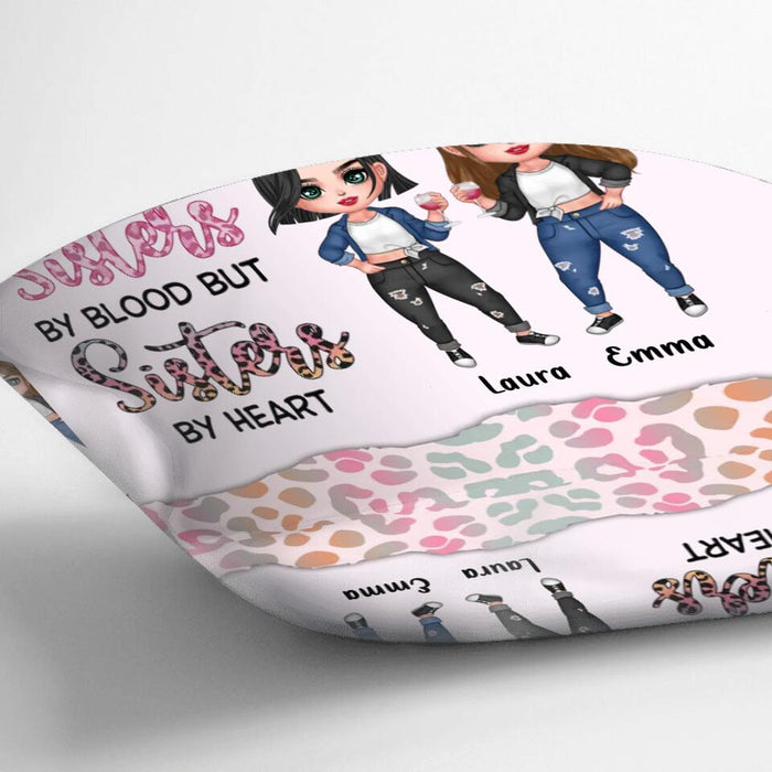 Personalized Besties/Sisters Pillow Cover - Gift Idea For Friends/Besties/Sisters - Not Sisters By Blood But Sisters By Heart